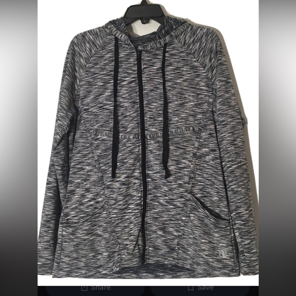 Glacier Gray and Black Zip-Up Hoodie